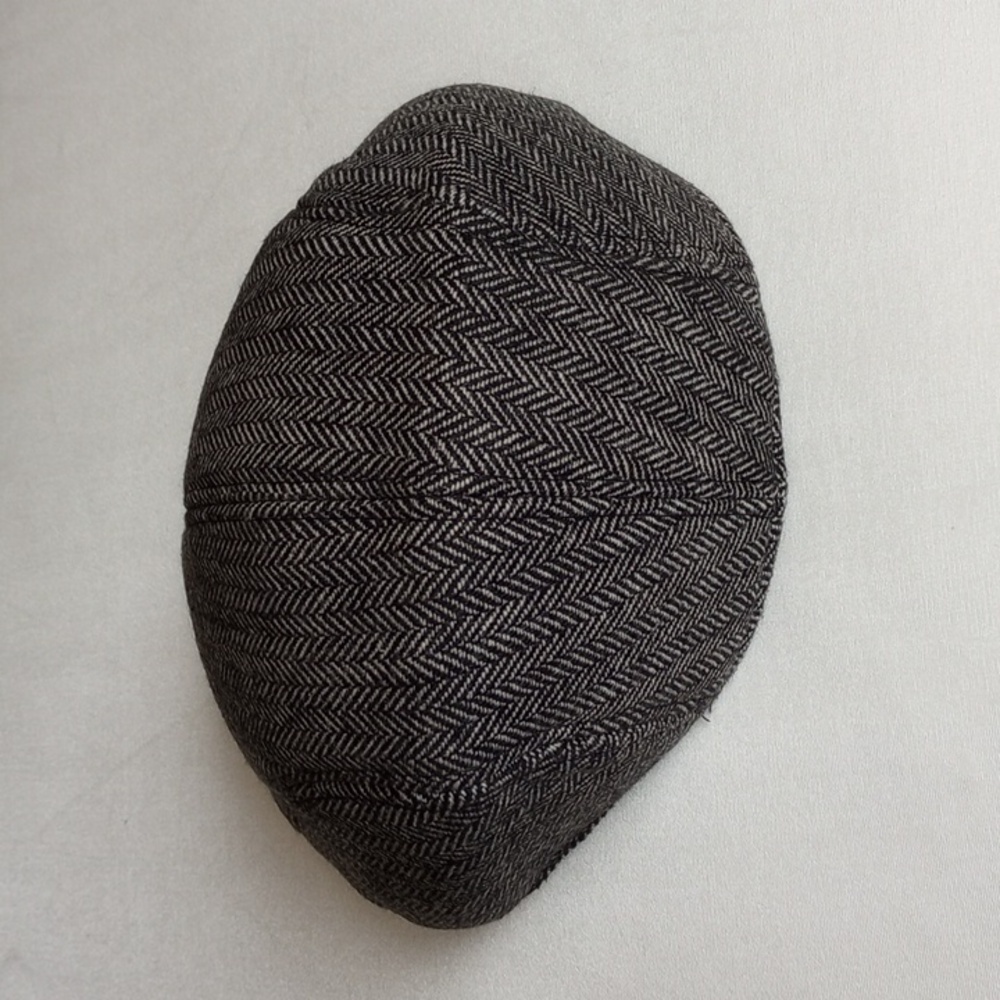 NWOT Ferraricci Herringbone Newsboy Cap OS Black White 50OFF3 - Picture 3 of 5